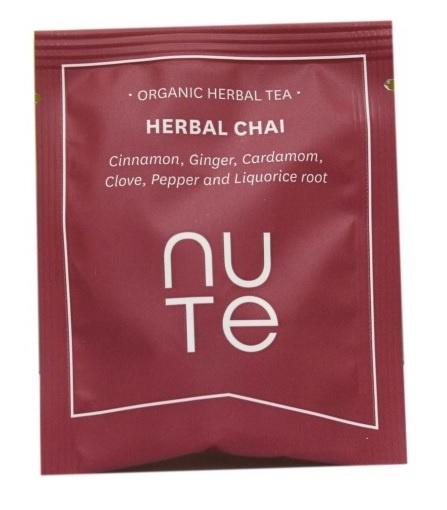 Nute Herbal Chai Teabags - 10 Stk med Kanel og Ingefær
