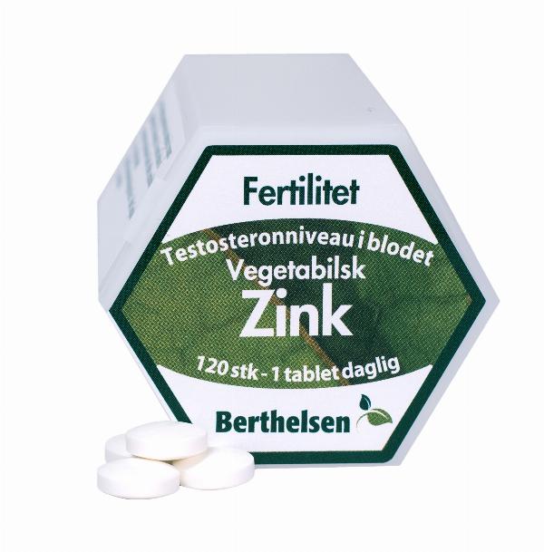 Berthelsen Zink 20 Mg - Vegetabilsk Kosttilskud 120 Tab