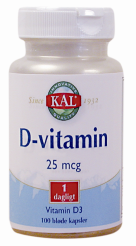Kal D Vitamin 25 Mcg - 100 Kapsler til Sundhed