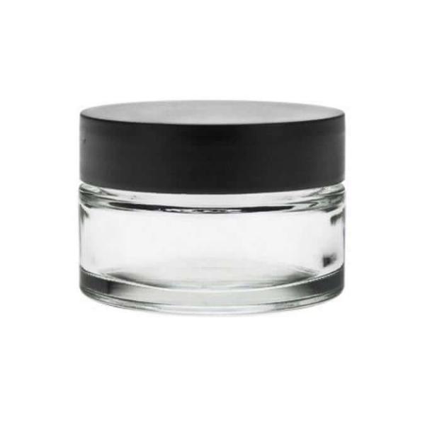 50 Ml Klar Glas Bøtte med Sort Låg – Perfekt til Kremer