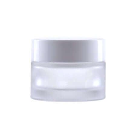 50 Ml Glas Creme Bøtte med Hvidt Låg - Perfekt til Kosmetik