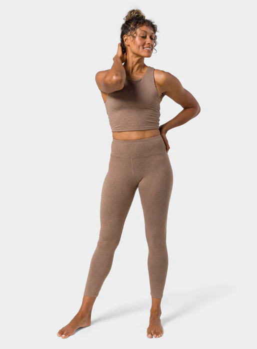 Manduka "Dhara" Højtaljede Leggings - Lions Mane Heather