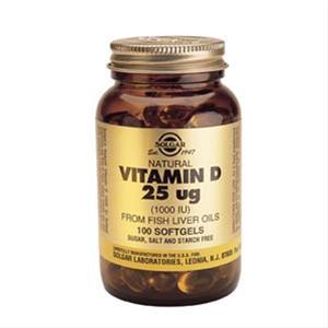 Solgar D Vitamin 25 Mcg Softgels - 100 kapsler til godt helbred
