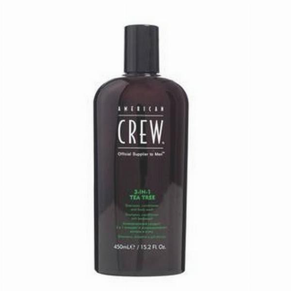 American Crew 3-i-1 Tea Tree Shampoo, Balsam & Vask 450 Ml