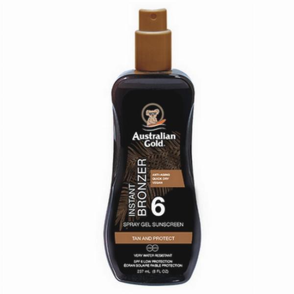 Australian Gold Solspray Gel med Øjeblikkelig Bruner SPF 6