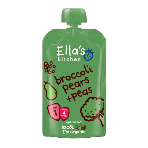 Økologisk Babymos med Broccoli, Pære og ærter - 120 g