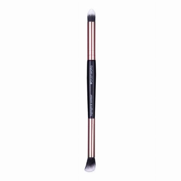 Brushworks Highlight & Contour Pensel - Makeup Tilbud