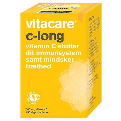 C Long Vitacare 500mg - Stabil C-vitamin tilskud 150 tab.