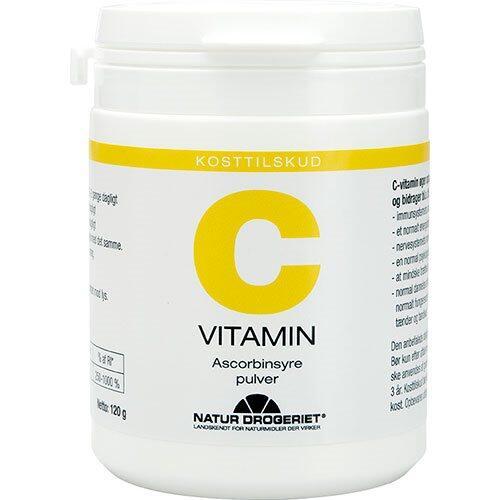 Natur Drogeriet: C Vitamin Ascorbinsyre Pulver 120g - Tilbud!