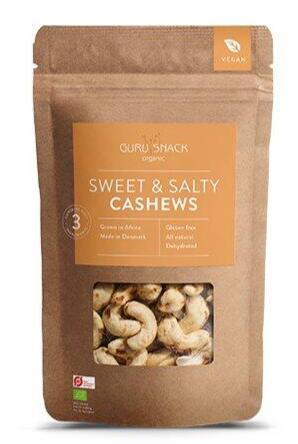 Økologiske Sweet Salty Cashew Nødder 100g fra Guru Snack