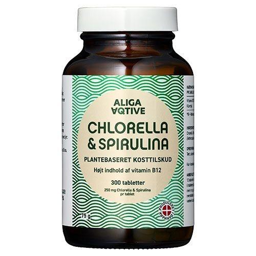 Aliga Aqtive Chlorella & Spirulina Tabletter 300 stk.