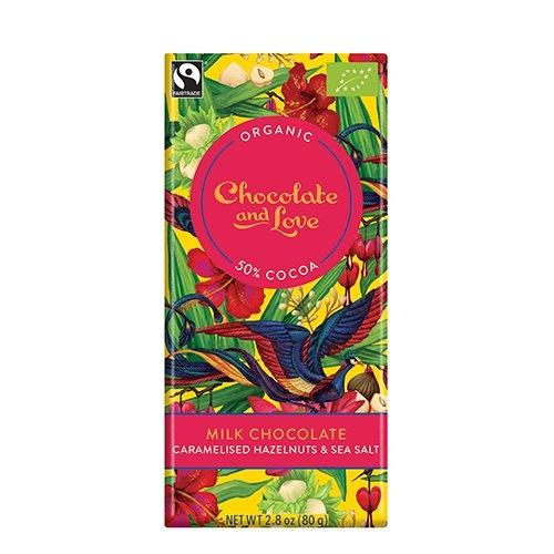 Økologisk Mælkechokolade med Hasselnødder fra Chocolate And Love