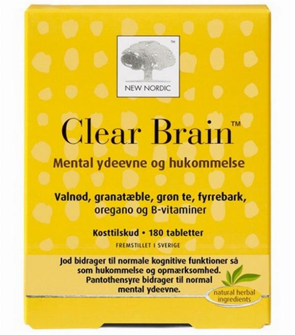 Klar Hjerne 180tab - Naturligt Kosttilskud fra New Nordic