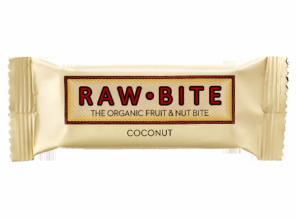 Rawbite Kokos Bar 50 G - Økologisk Snack uden Laktose