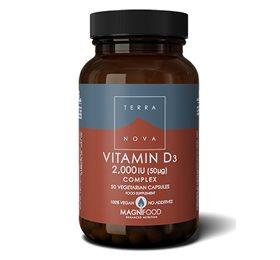 Terranova D3 Vitamin 2000 IU - 50 Kapsler til Veganer