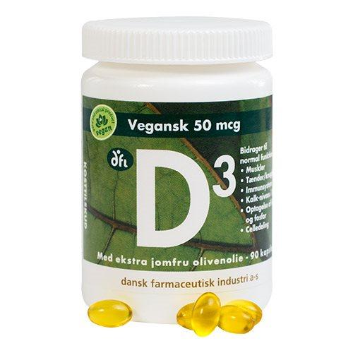 Dfi D3 Vitamin 50 Mcg Vegansk - 90 Kapsler til Sundhed