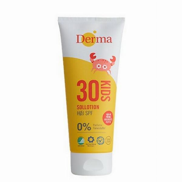 Derma Kids Solcreme Høj SPF 30 - 200 ml på tilbud!
