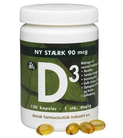 Dfi D3 Vitamin 90 Mcg - Stærk Kapsel med Olivenolie