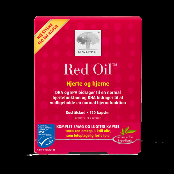 New Nordic Rød Olie Omega 3 - 120 Kapsler til Hjerte & Hjerne