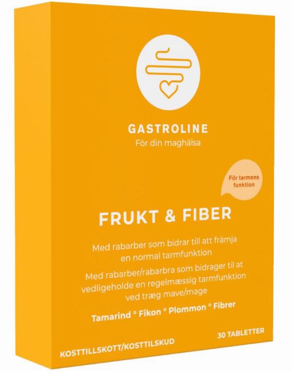 Gastroline Frugt Fiber 30 tabletter til træg mave
