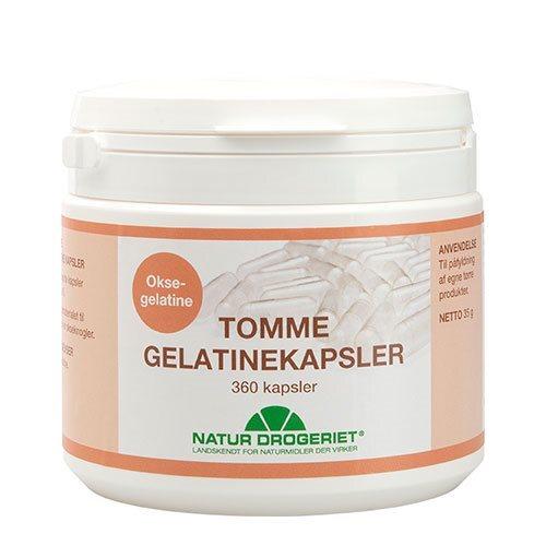 Tomme Gelatine Kapsler fra Kalv/Okse - 360 stk.
