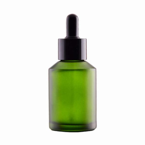 60 Ml Grøn Glasflaske med Pipettelåg - Perfekt til Skønhed