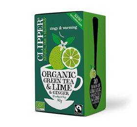 Clipper Økologisk Grøn Te med Lime og Ingefær - 20 Breve