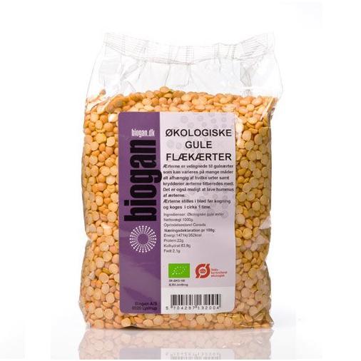 Biogan Gule Flækærter Økologisk 1kg - Sundhed & Smag