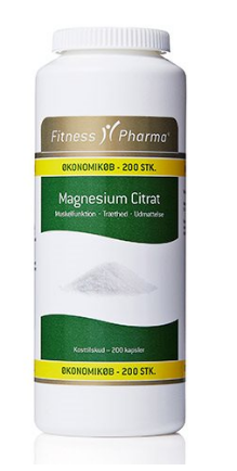 Fitness Pharma Magnesium Citrat - 200 Kapsler til Energi