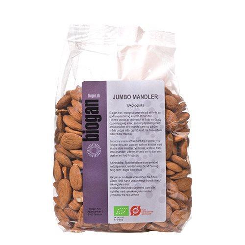 Økologiske Biogan Jumbo Mandler 500 G - Kvalitet fra Spanien