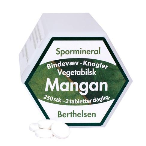 Berthelsen Mangan 250 tabletter - Vegetabilsk kosttilskud