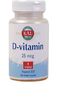 D Vitamin 25 Mcg - 100 Kapsler på Ren Velvære Shop