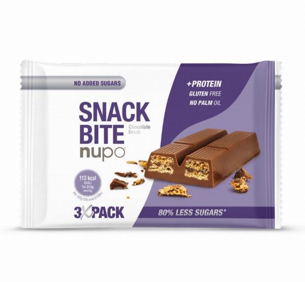 Nupo Snack Bite Chokolade Snack uden sukker 3x21g