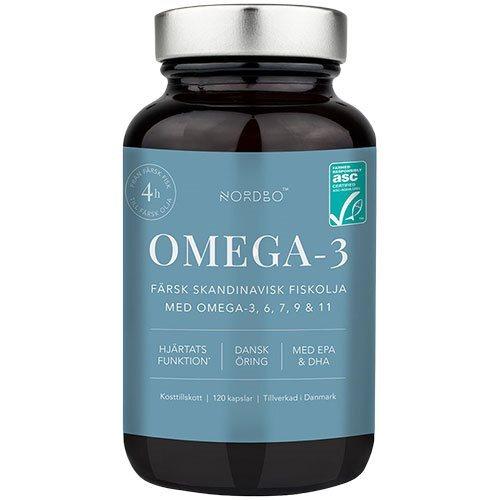 Nordbo Omega 3 - ASC-certificeret fiskeolie, 120 kapsler