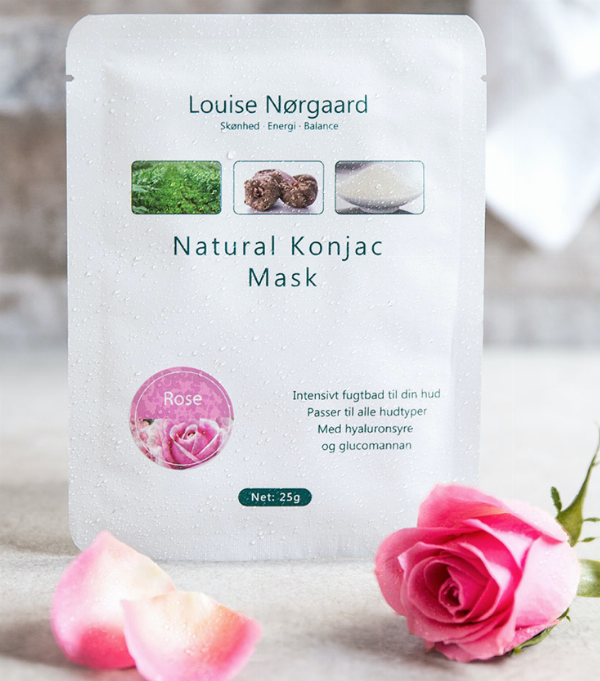 Økologisk Konjac Rose Maske - Afgiftende & Nærende