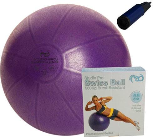 Pilates Bold Pro med Pumpe - Lilla Træningsbold Til Fitness