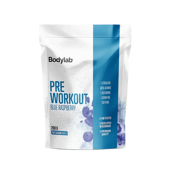 Bodylab Pre Workout - Blå Hindbær 200g - Styrk din træning!