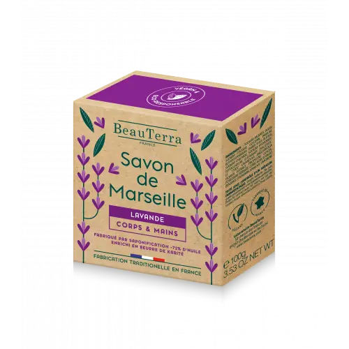 Beau Terra Marseille Sæbe Bar - Lavendel 100g Tilbud!