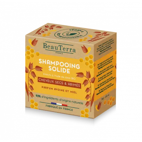 Beau Terra Shampoo Bar til Tørt og Skadet Hår 75g