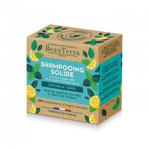 Beau Terra Shampoo Bar til Oliet hår - Økologisk 75g