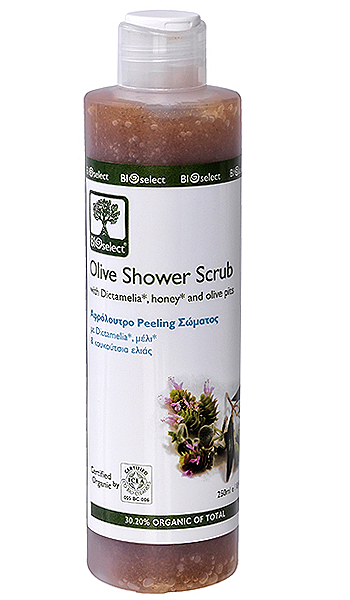 Bioselect Shower Scrub med Olivenkerner - 250 Ml