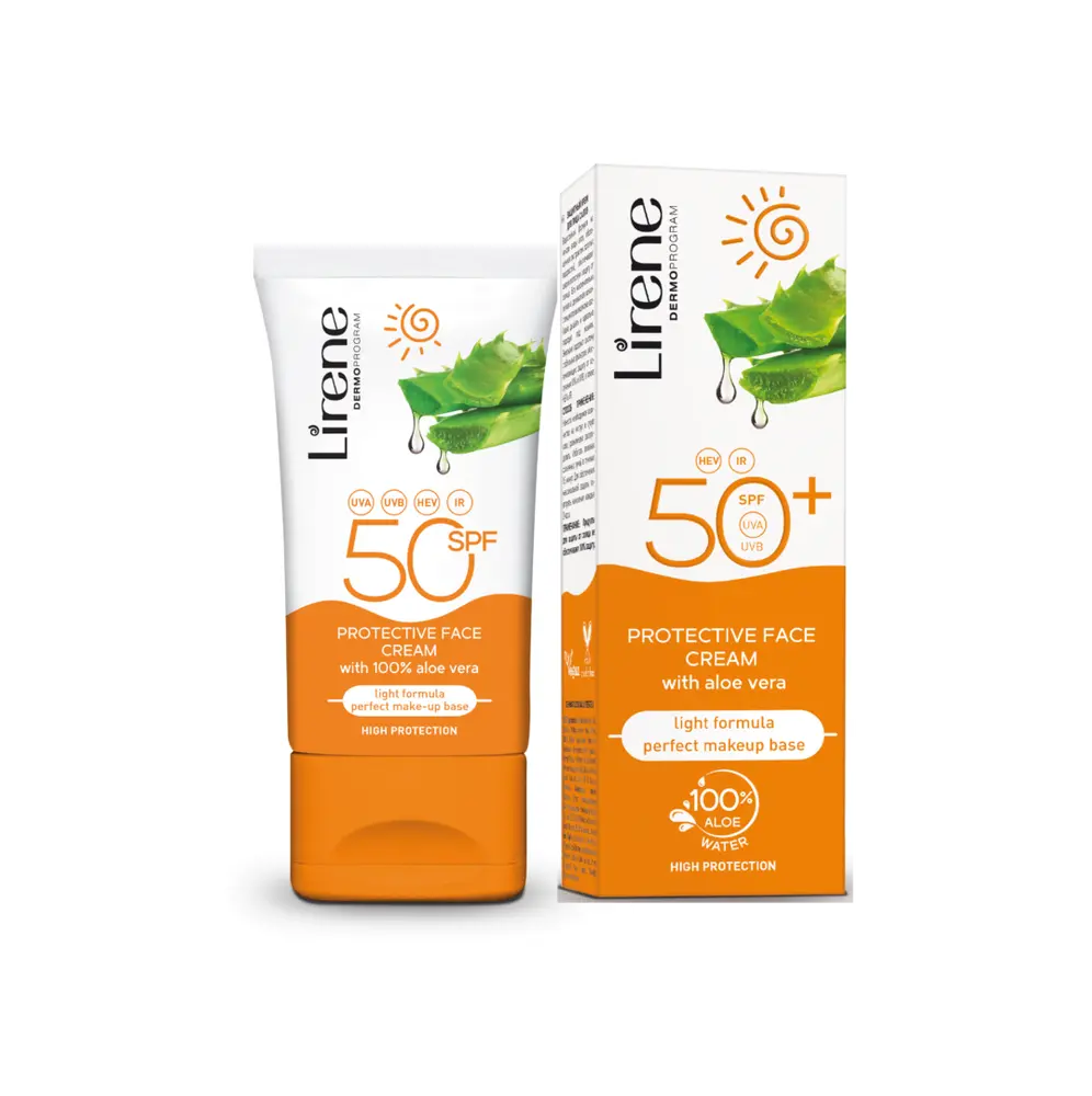 Lirene Solbeskyttende Ansigtsemulsion SPF 50 med Aloe Vera