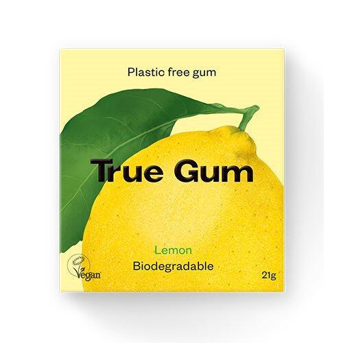 True Gum Tyggegummi med Citron 21g - Miljøvenligt Snack