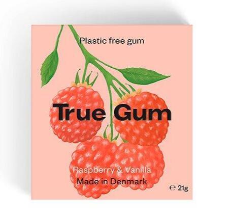 True Gum Tyggegummi med Hindbær & Vanilje 21g