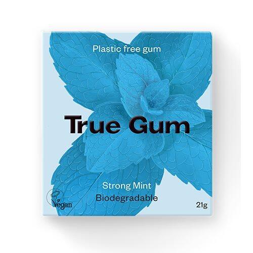 True Gum Tyggegummi Strong Mint 21g - Frisk og Miljøvenlig