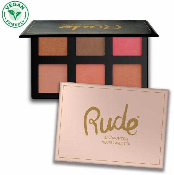 Rude Cosmetics Blush Palette Undaunted - 6 Farver til Kinderne