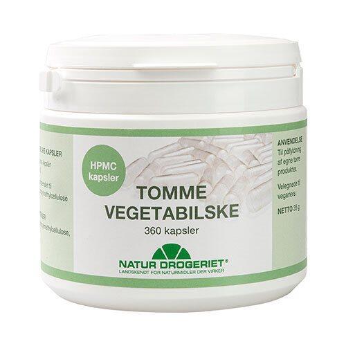 Tomme Vegetabilske Kapsler 360 stk - Skab Dine Egen Kapsler
