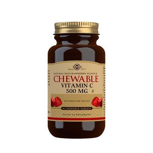 Solgar Vitamin C Tyggetabletter med Tranebær og Hindbær 90 stk.