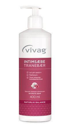 Vivag Intimsæbe med Tranebær 400ml - Daglig Velvære