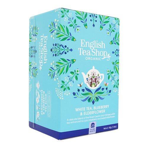 Engelsk Te Shop Hvid Te med Blåbær & Hyldeblomst 20 Breve